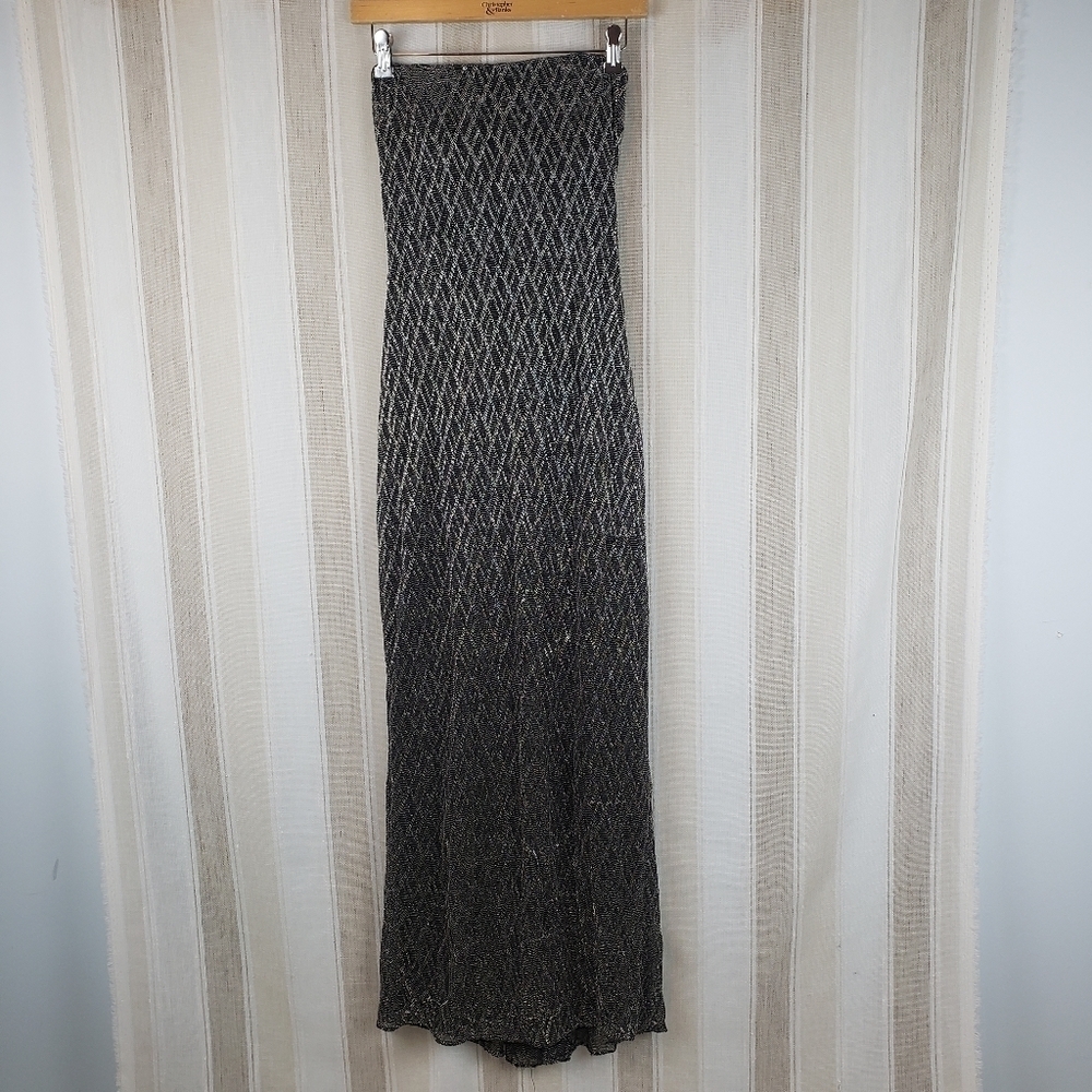 Vintage Jessica McClintock Gunne Sax Strapless Maxi Dress Sparkly‎ Size 7